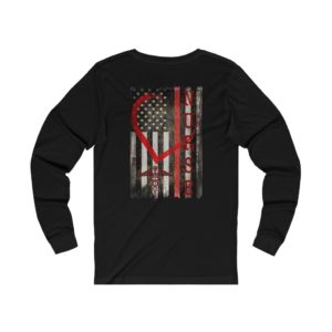 Nurse Long Sleeve T-Shirt with American Flag