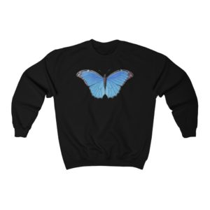 Beautiful Blue Butterfly on Pullover Sweatshirt