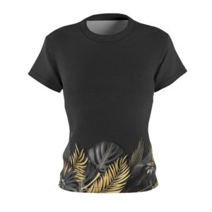 Gold Tropical Floral Female T-Shirt