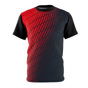 Red Rectangle on Black T-Shirt