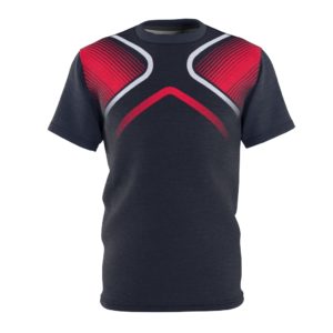 Black with Red Jersey Style T-Shirt