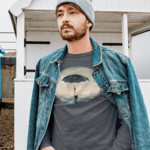 Man Underwater with Umbrella Long Sleeve T-Shirt