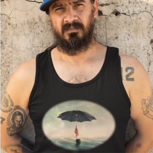 Man Underwater with Umbrella Tank Top