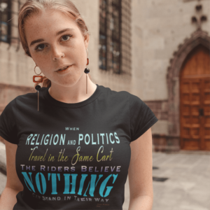 Religion and Politics Travel T-Shirt