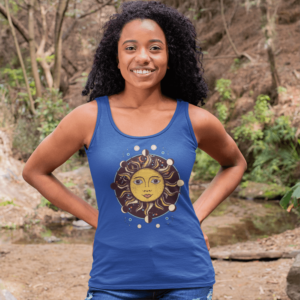 Smiling Sun with Moon Phases Tank Top by Myx Tees