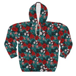 Red Floral Hoodie