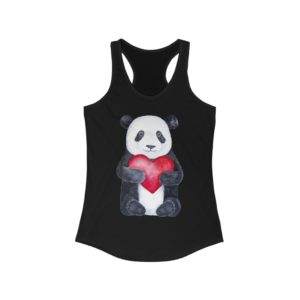 Panda Holding Heart Female Tank Top