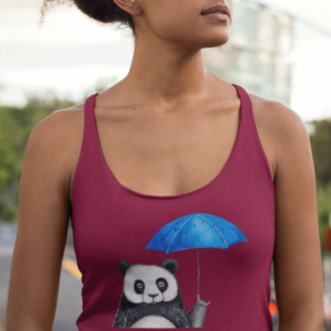 Panda with Umbrella Female Tank Top