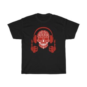 Skull with Headphones Unisex T-Shirt