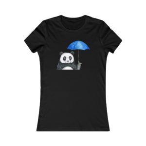 Panda with Umbrella Female T-Shirt