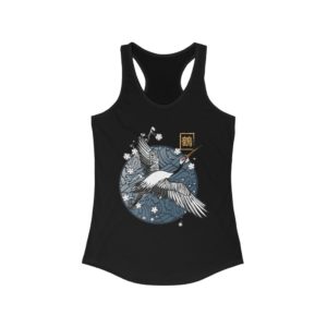 Crane and Cherry Blossoms Female Tank Top