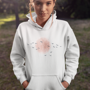 Birds Against Red Sun Unisex Hoodie