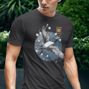 Crane and Cherry Blossoms Unisex T-Shirt