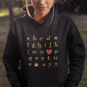 Love Weed Alphabet Unisex Hoodie