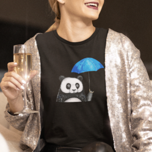 Panda with Umbrella Female T-Shirt