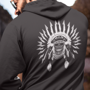 Skull in Full Headdress Unisex Hoodie